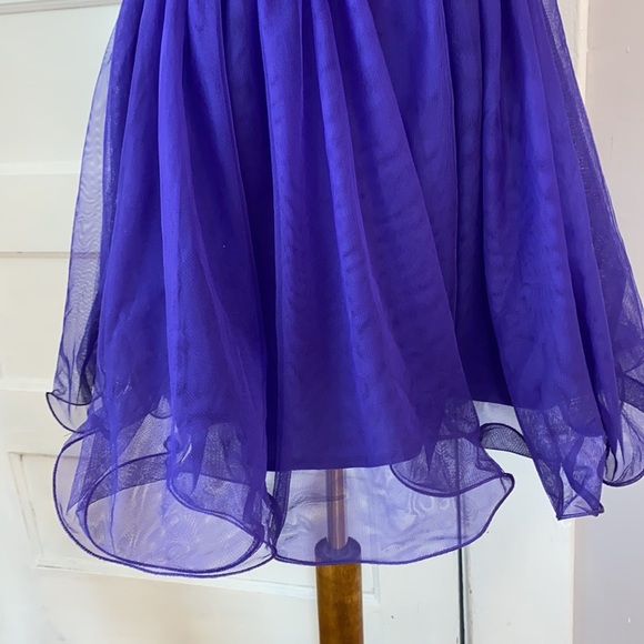 NWOT Blondie Nites Purple Halter Dress, Size 13 - Picture 7 of 16